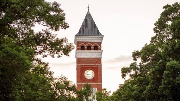 Clemson University clock tower and campus